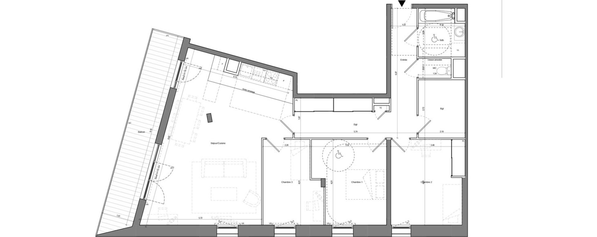 Appartement T4 de 104,29 m2 &agrave; Chamb&eacute;ry La cassine