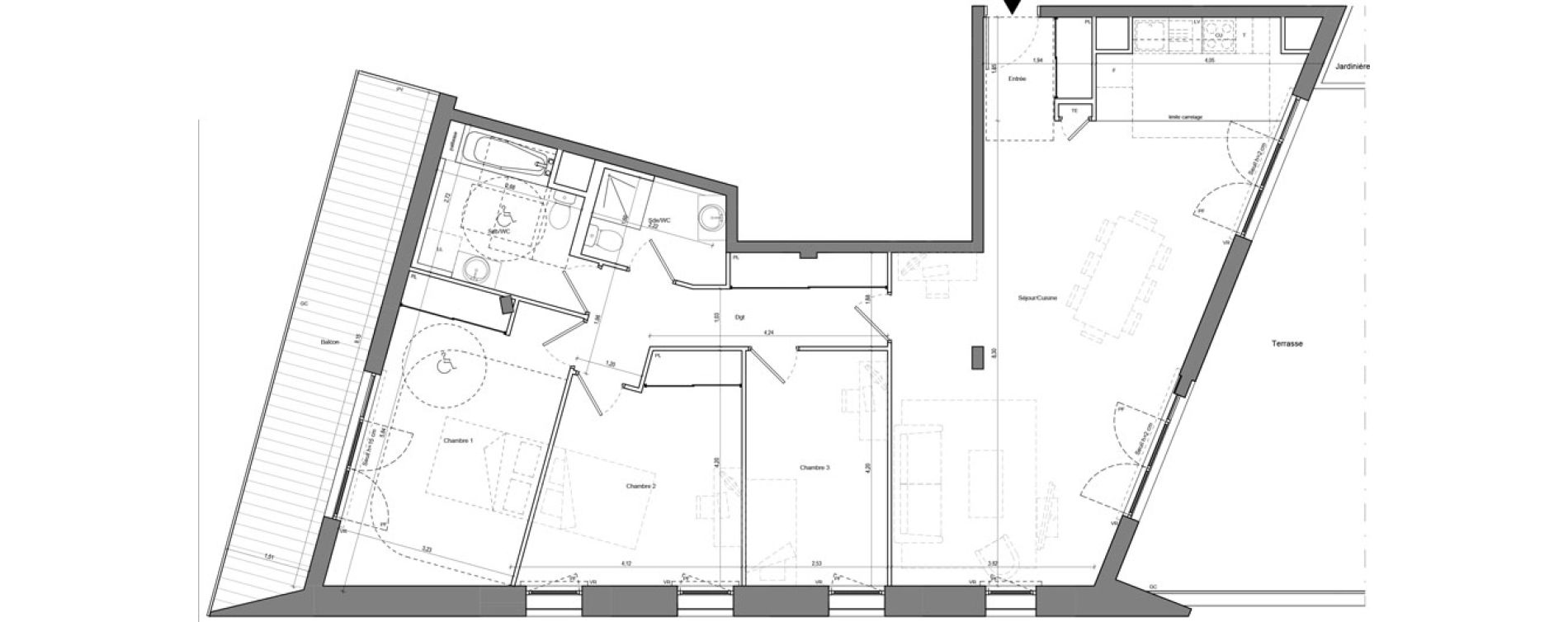 Appartement T4 de 111,08 m2 &agrave; Chamb&eacute;ry La cassine