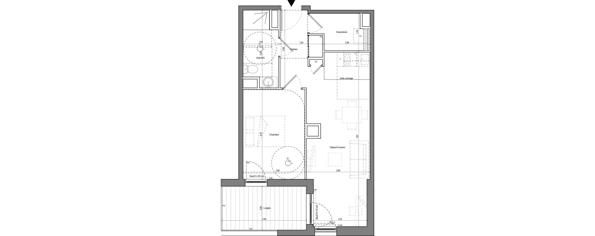 Appartement T2 de 46,68 m2 &agrave; Chamb&eacute;ry La cassine
