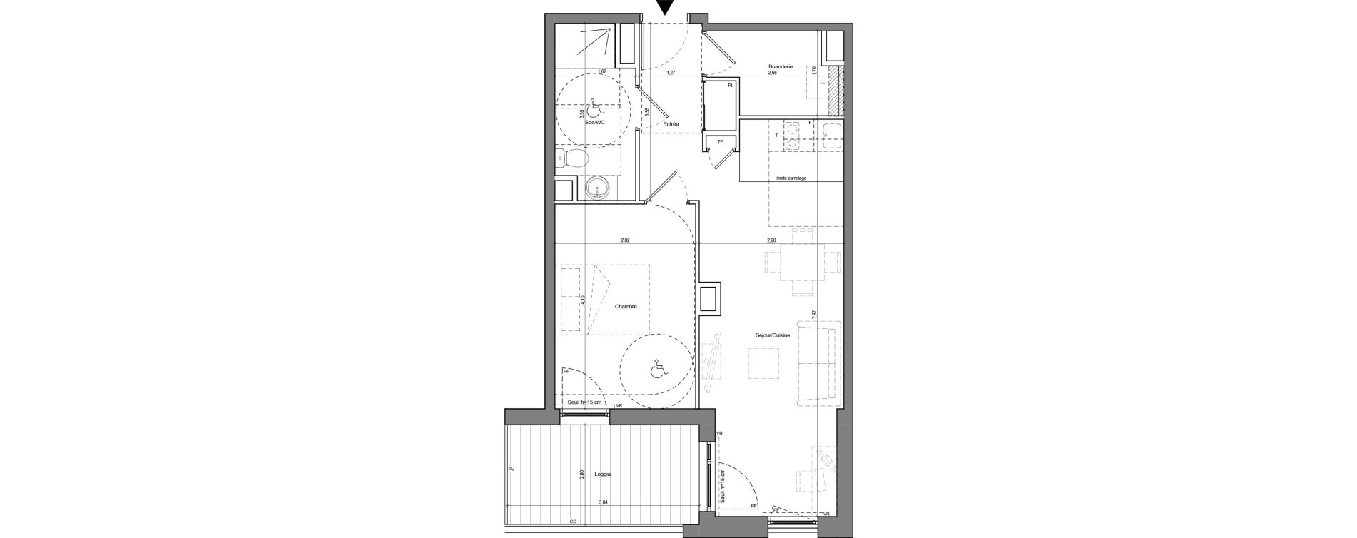 Appartement T2 de 46,98 m2 &agrave; Chamb&eacute;ry La cassine