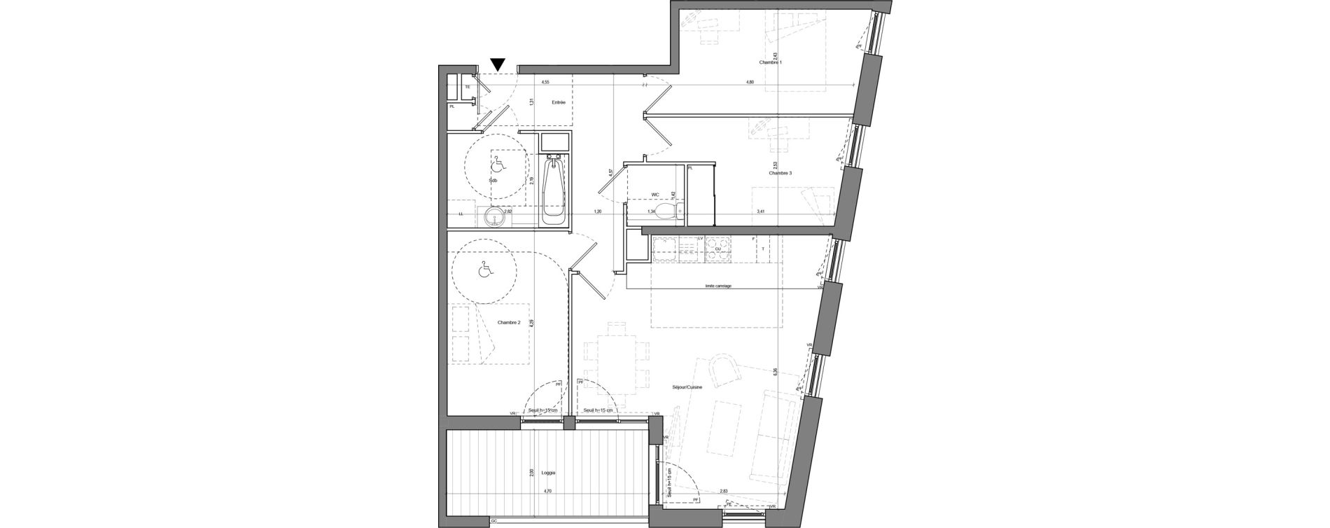 Appartement T4 de 79,64 m2 &agrave; Chamb&eacute;ry La cassine
