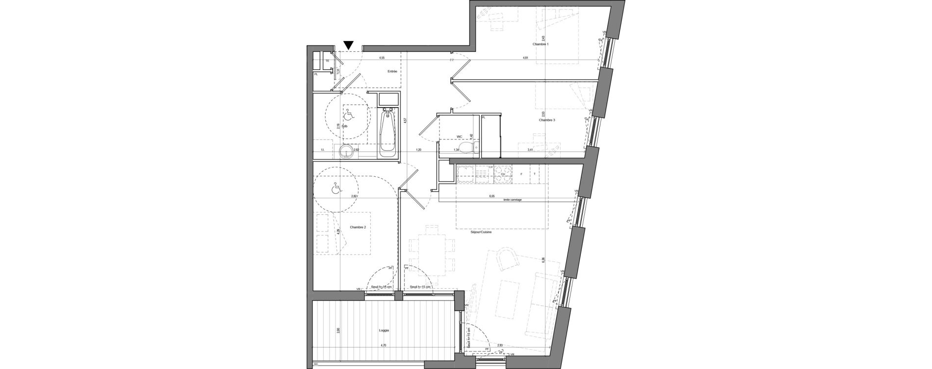 Appartement T4 de 79,65 m2 &agrave; Chamb&eacute;ry La cassine