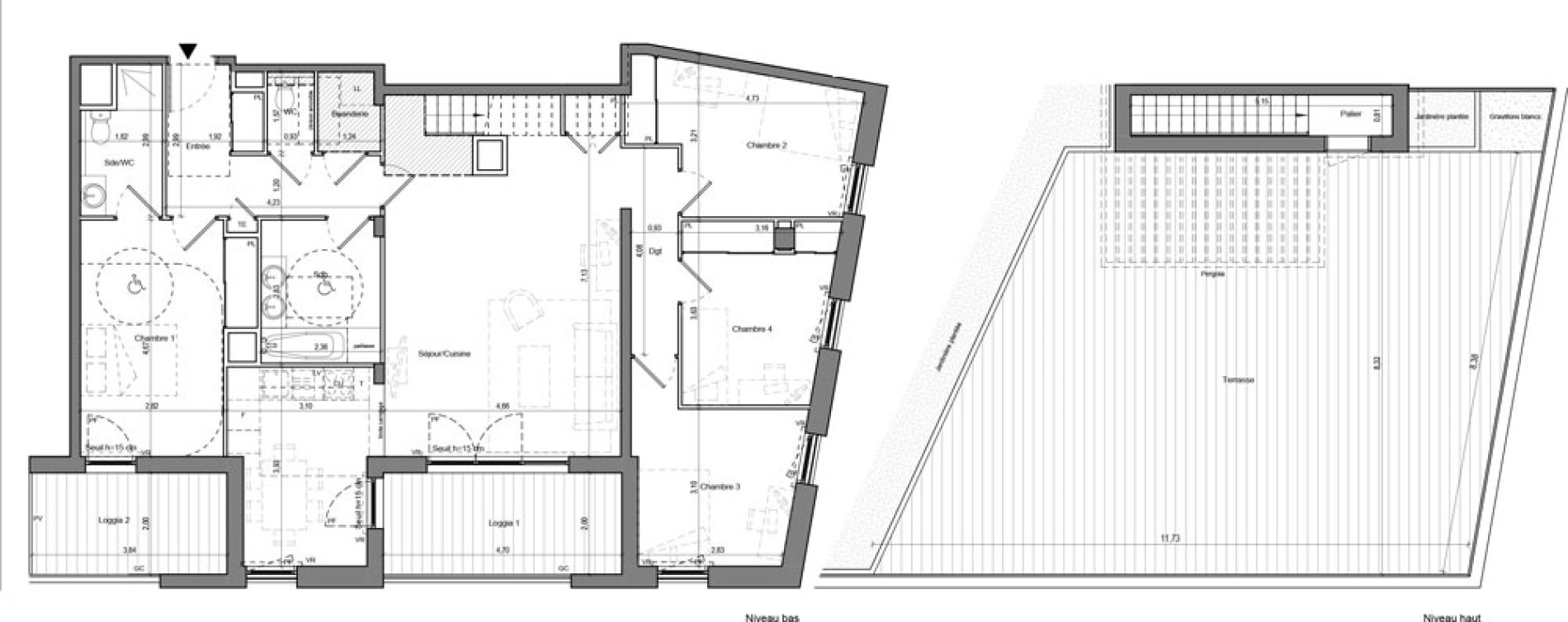 Appartement T5 de 115,21 m2 &agrave; Chamb&eacute;ry La cassine