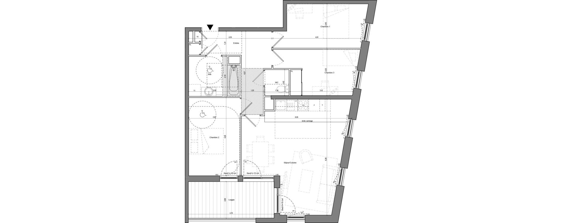 Appartement T4 de 79,64 m2 &agrave; Chamb&eacute;ry La cassine