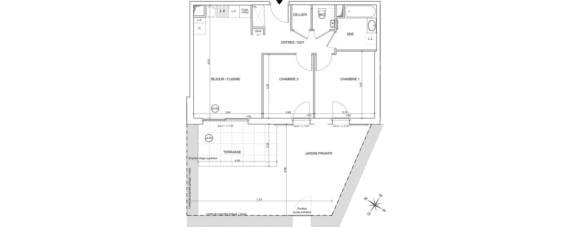 Appartement T3 de 55,78 m2 &agrave; Chamb&eacute;ry Centre
