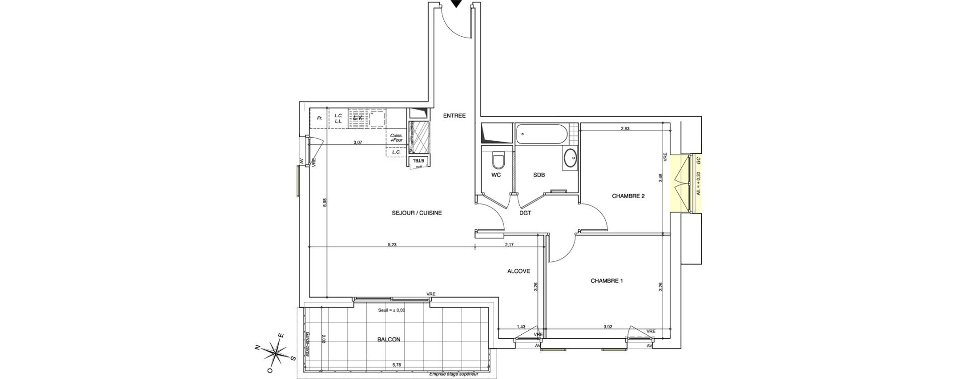 Appartement T3 de 72,91 m2 &agrave; Chamb&eacute;ry Centre