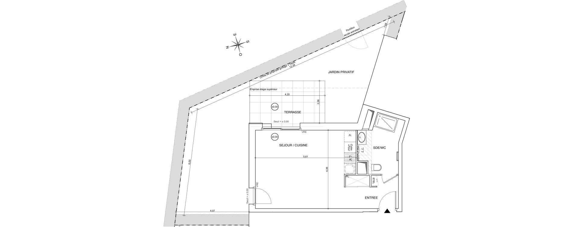 Appartement T1 de 35,04 m2 &agrave; Chamb&eacute;ry Centre