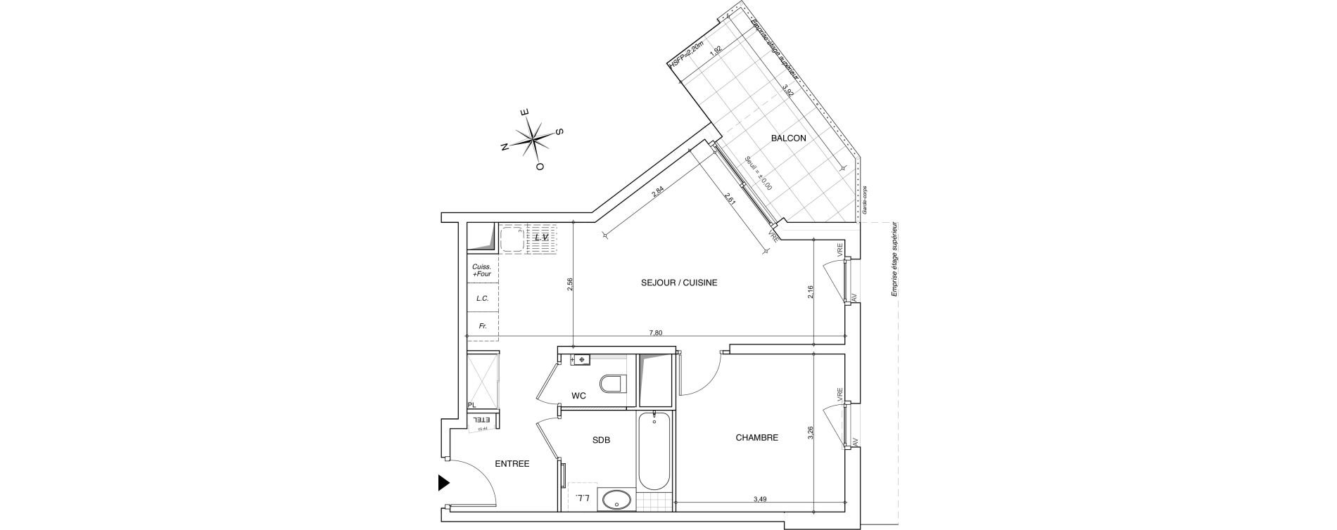 Appartement T2 de 46,44 m2 &agrave; Chamb&eacute;ry Centre