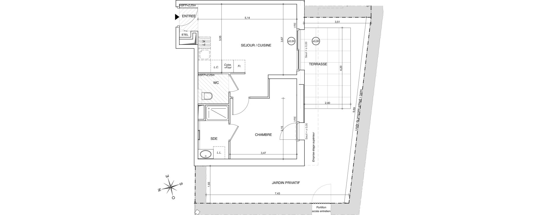 Appartement T2 de 41,11 m2 &agrave; Chamb&eacute;ry Centre