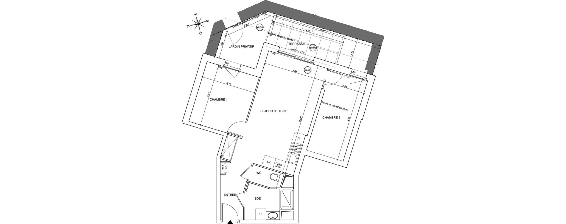 Appartement T3 de 58,28 m2 &agrave; Chamb&eacute;ry Centre
