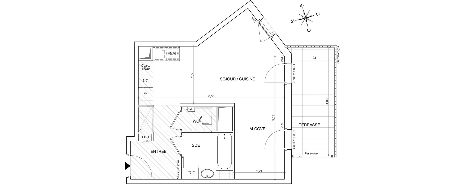 Appartement T1 de 39,97 m2 &agrave; Chamb&eacute;ry Centre