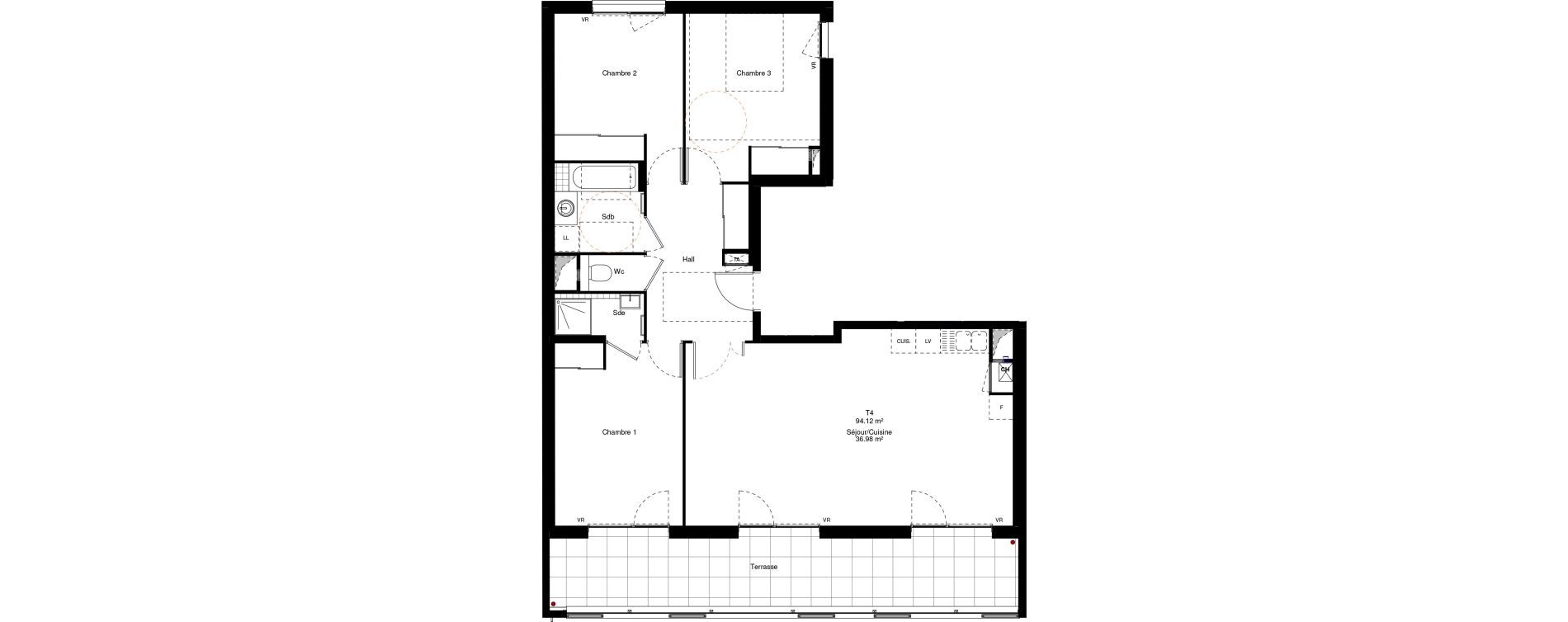 Appartement T4 de 94,12 m2 &agrave; Chamb&eacute;ry Centre