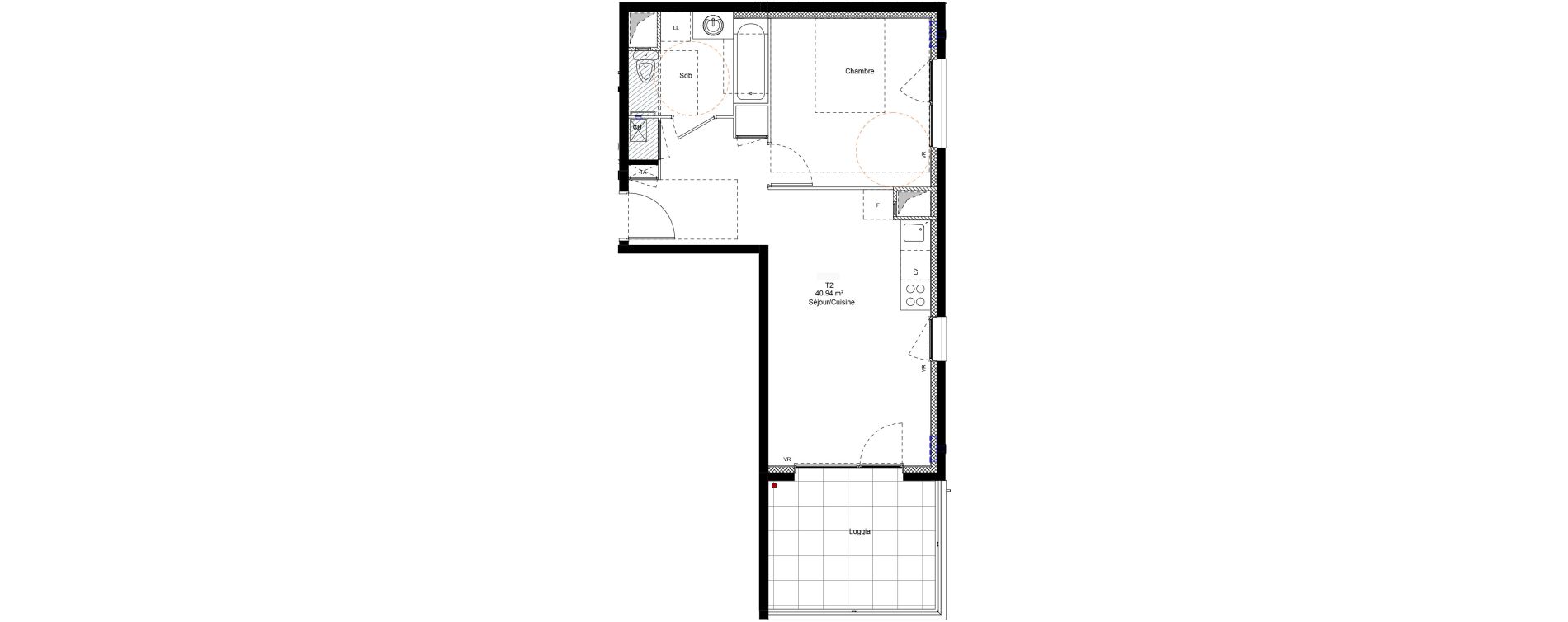 Appartement T2 de 40,94 m2 &agrave; Chamb&eacute;ry Centre