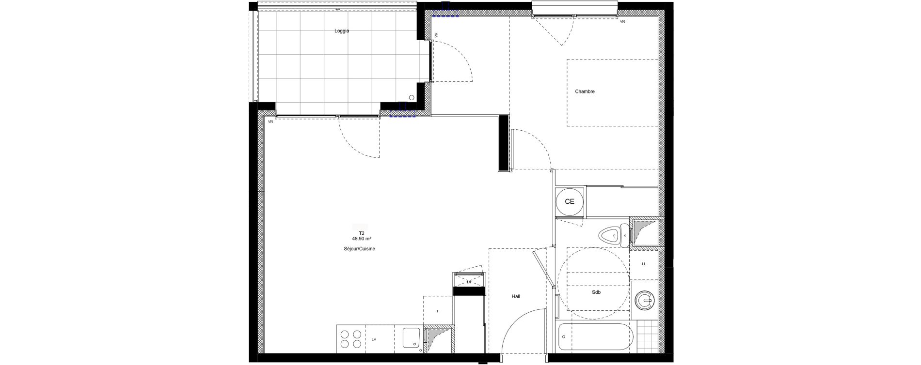 Appartement T2 de 48,90 m2 &agrave; Chamb&eacute;ry Centre