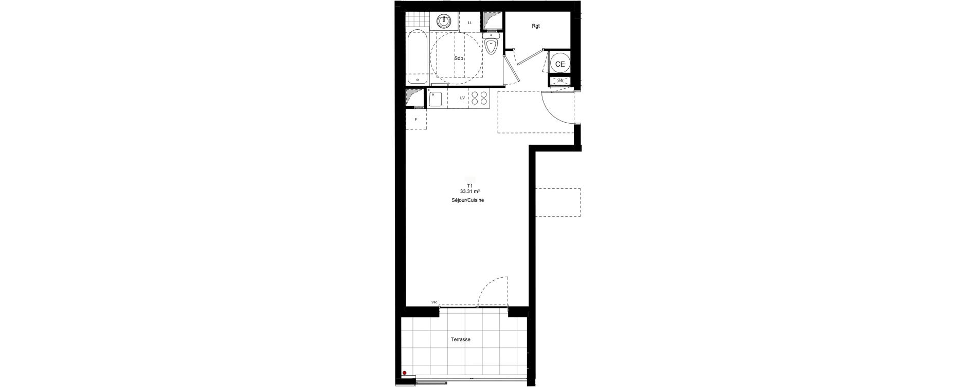 Appartement T1 de 33,31 m2 &agrave; Chamb&eacute;ry Centre