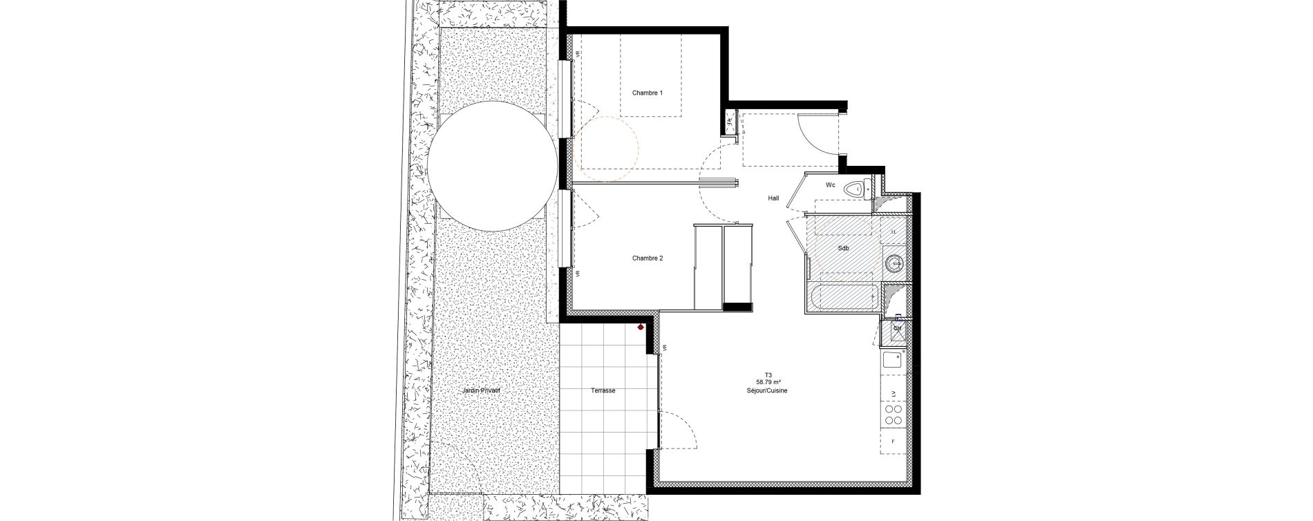 Appartement T3 de 58,79 m2 &agrave; Chamb&eacute;ry Centre