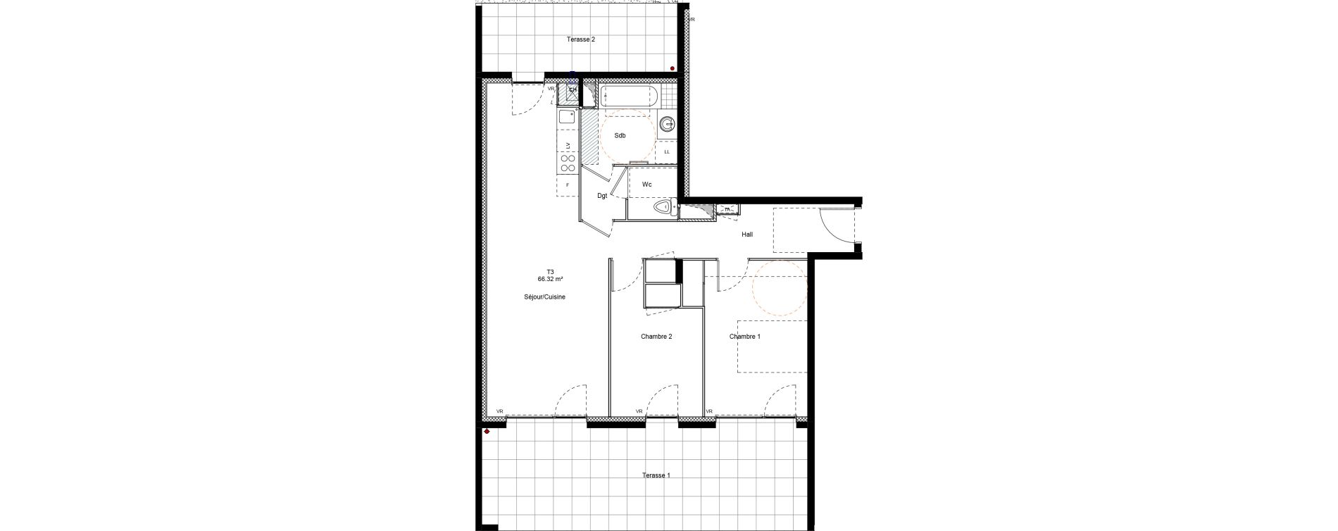 Appartement T3 de 66,32 m2 &agrave; Chamb&eacute;ry Centre