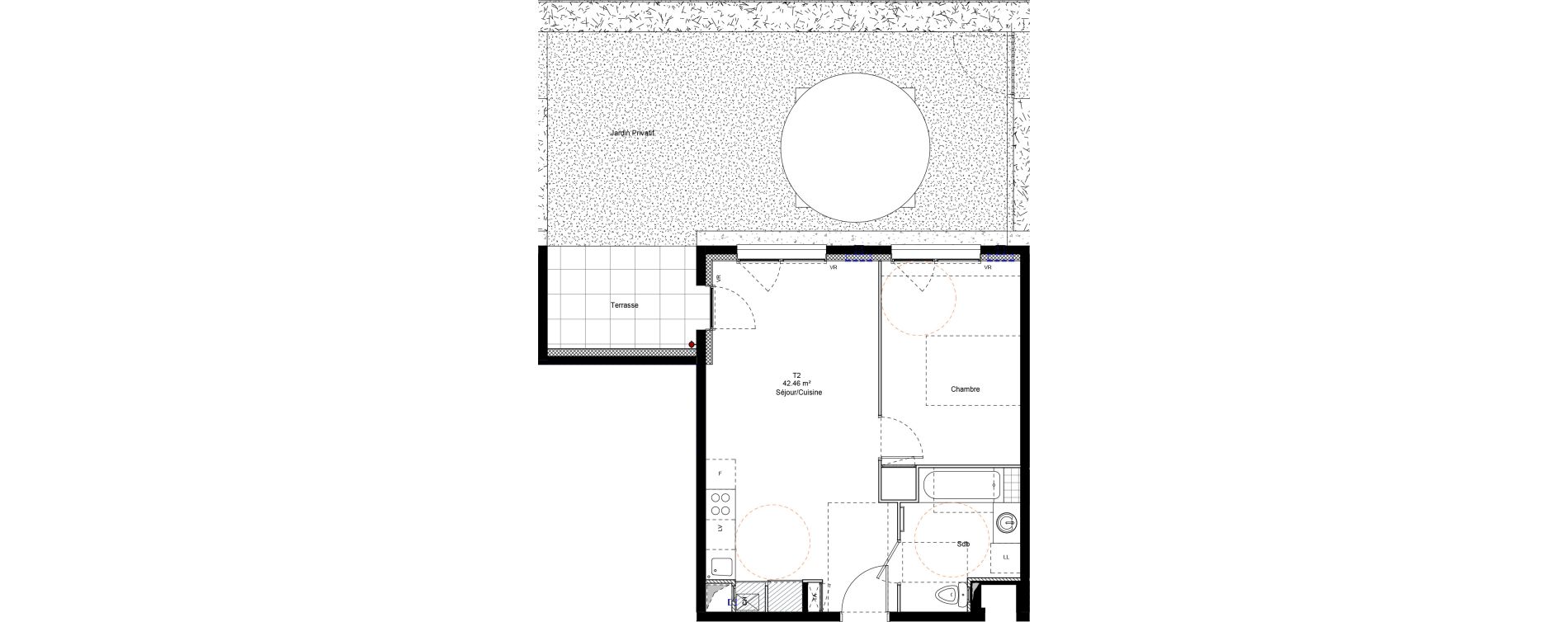 Appartement T2 de 42,46 m2 &agrave; Chamb&eacute;ry Centre