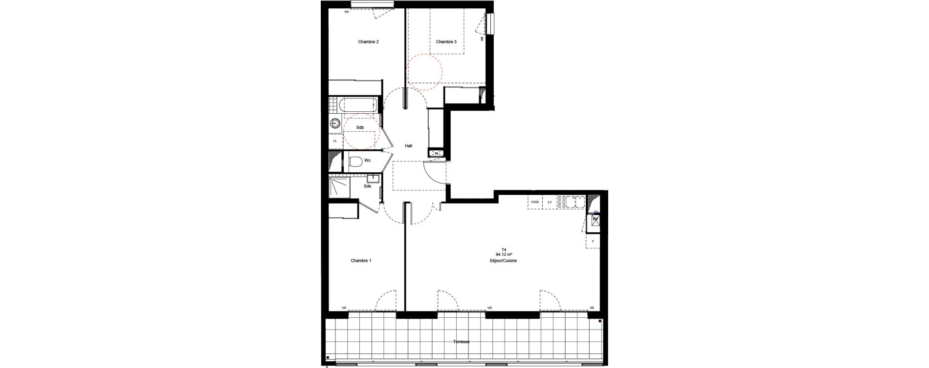 Appartement T4 de 94,12 m2 &agrave; Chamb&eacute;ry Centre