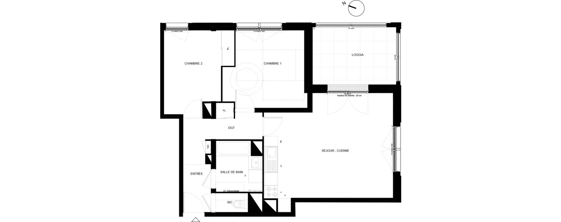 Appartement T3 de 64,87 m2 &agrave; Chamb&eacute;ry Vetrotex