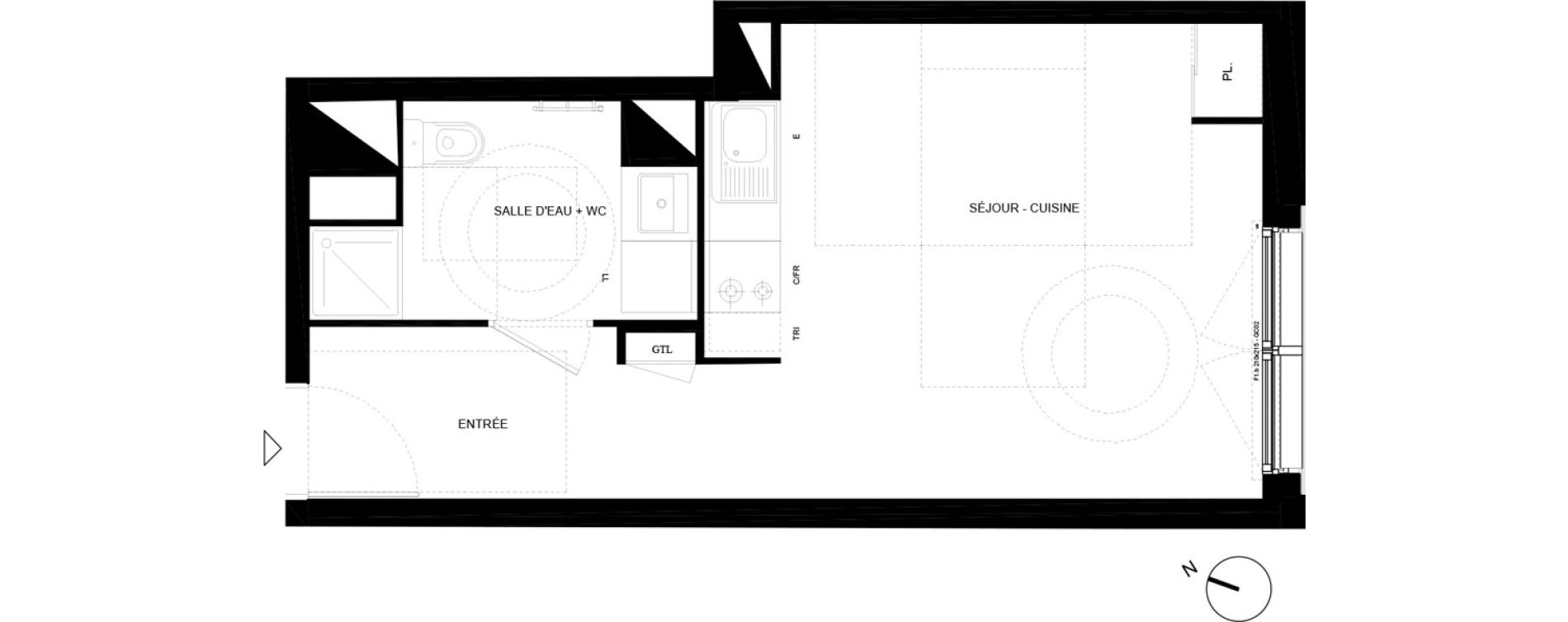 Appartement T1 de 29,04 m2 &agrave; Chamb&eacute;ry Vetrotex