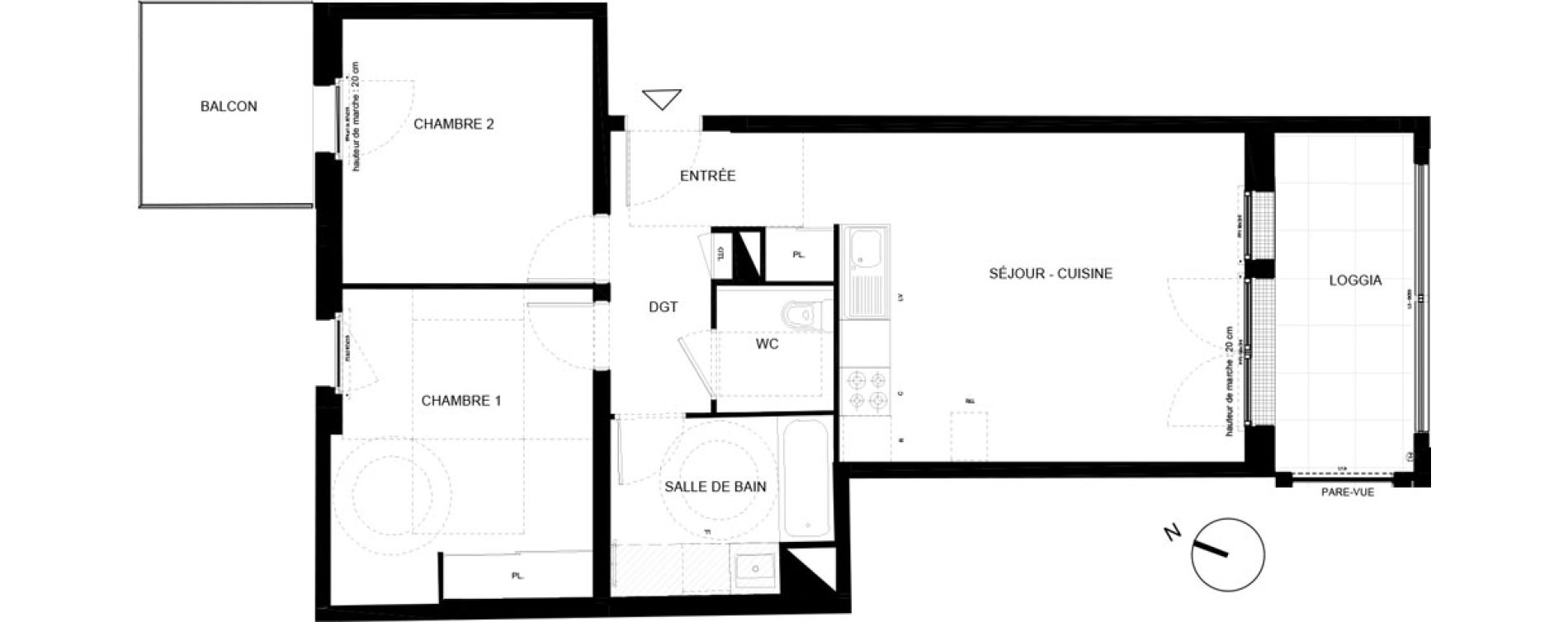 Appartement T3 de 62,03 m2 &agrave; Chamb&eacute;ry Vetrotex