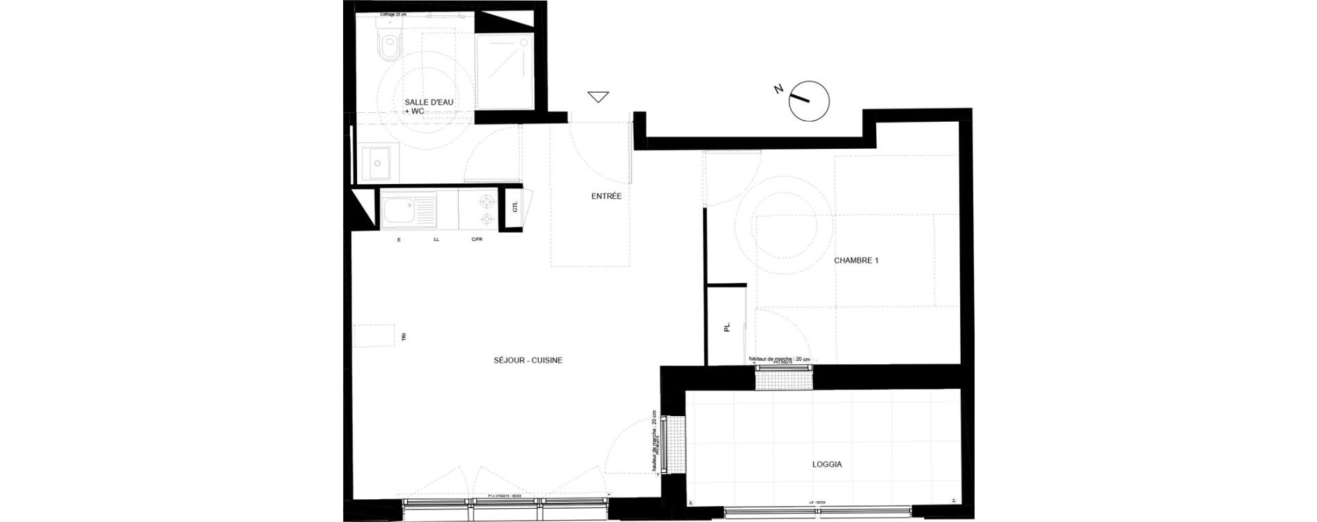 Appartement T2 de 45,71 m2 &agrave; Chamb&eacute;ry Vetrotex