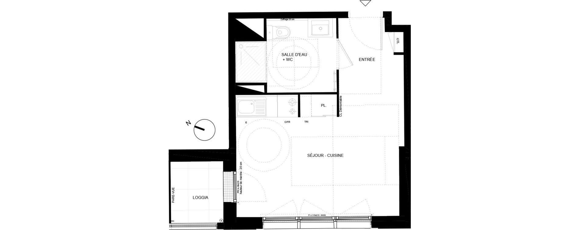 Appartement T1 de 25,98 m2 &agrave; Chamb&eacute;ry Vetrotex