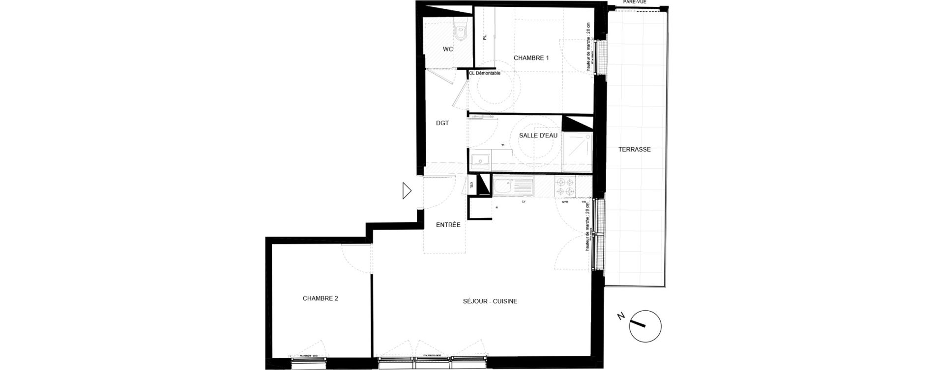 Appartement T3 de 62,26 m2 &agrave; Chamb&eacute;ry Vetrotex