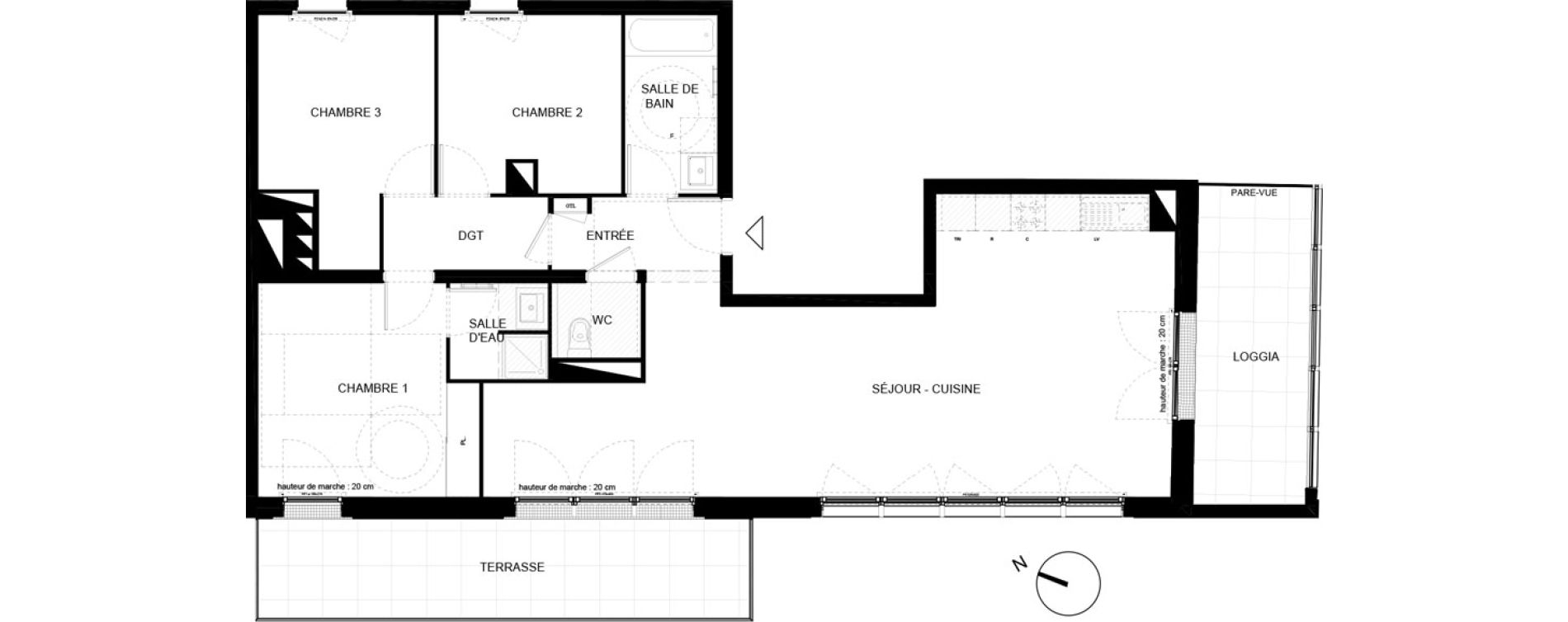 Appartement T4 de 95,33 m2 &agrave; Chamb&eacute;ry Vetrotex