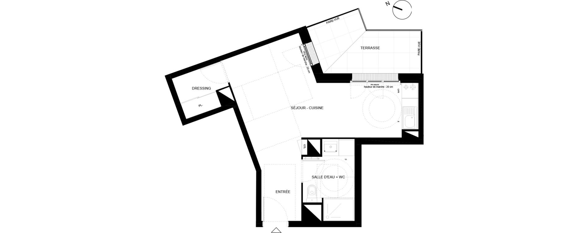 Appartement T1 de 32,76 m2 &agrave; Chamb&eacute;ry Vetrotex