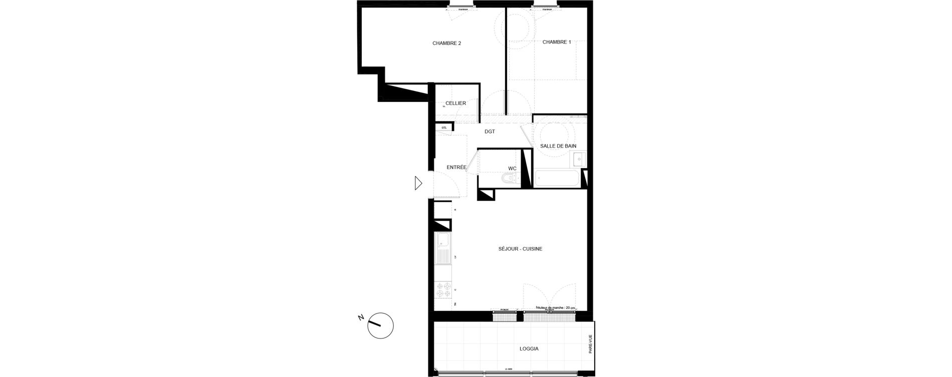 Appartement T3 de 63,68 m2 &agrave; Chamb&eacute;ry Vetrotex