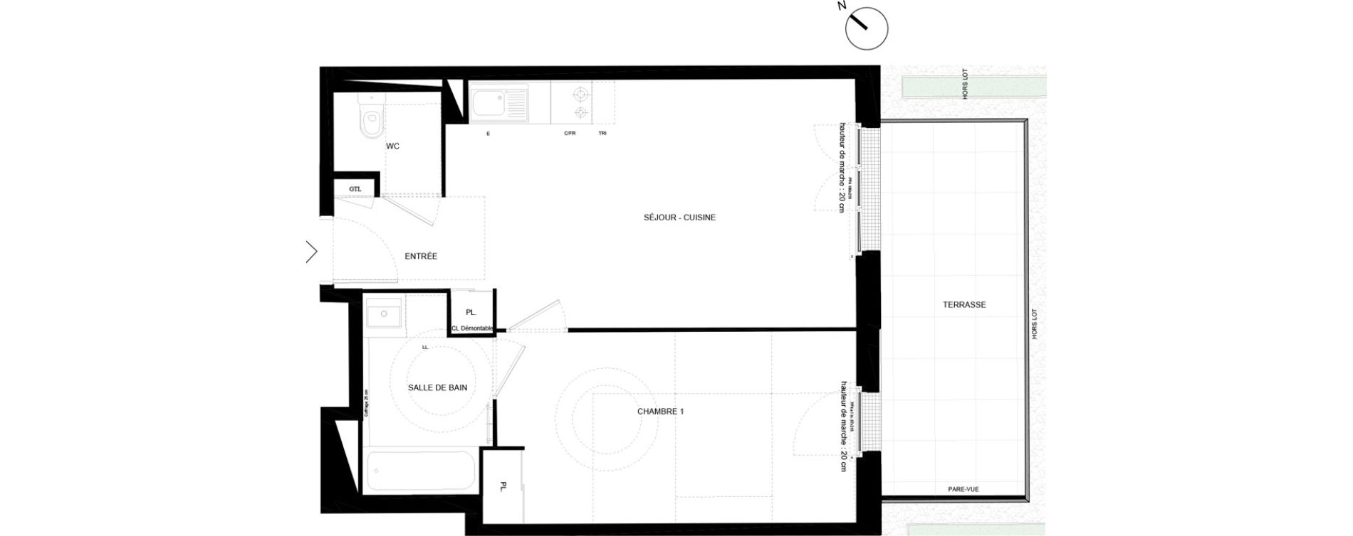 Appartement T2 de 45,66 m2 &agrave; Chamb&eacute;ry Vetrotex