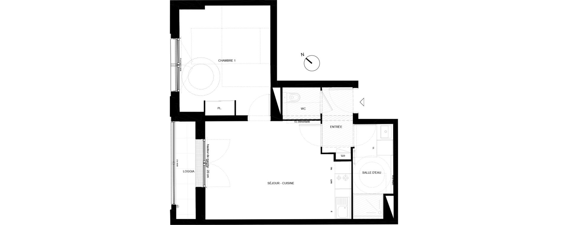 Appartement T2 de 46,28 m2 &agrave; Chamb&eacute;ry Vetrotex