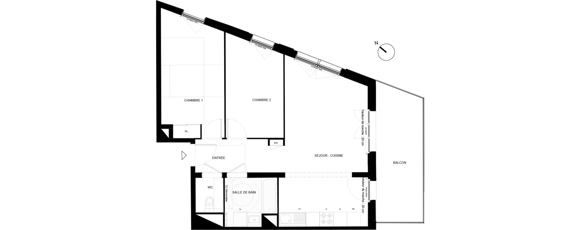 Appartement T3 de 62,74 m2 &agrave; Chamb&eacute;ry Vetrotex