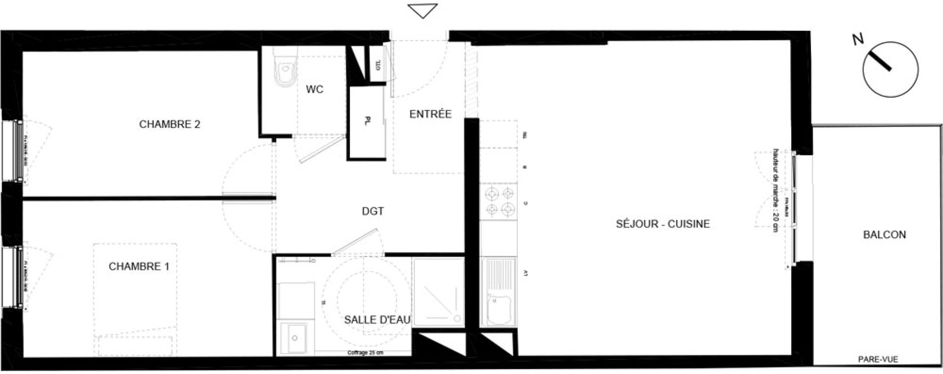 Appartement T3 de 63,72 m2 &agrave; Chamb&eacute;ry Vetrotex
