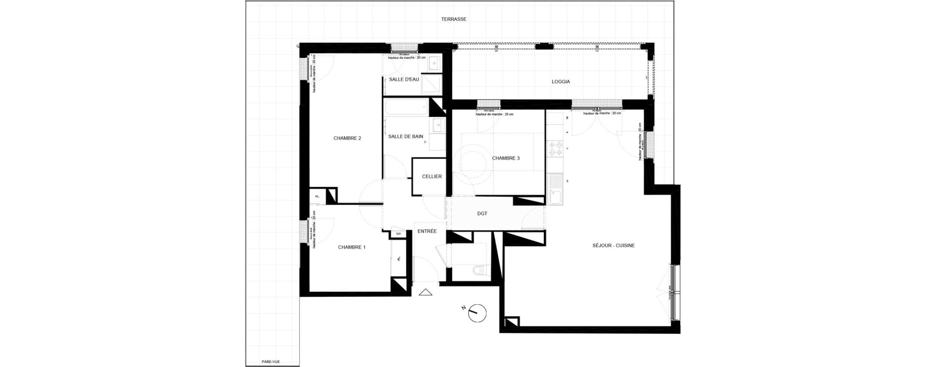 Appartement T4 de 97,92 m2 &agrave; Chamb&eacute;ry Vetrotex