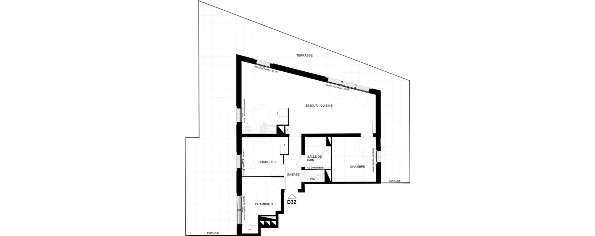 Appartement T4 de 79,59 m2 &agrave; Chamb&eacute;ry Vetrotex