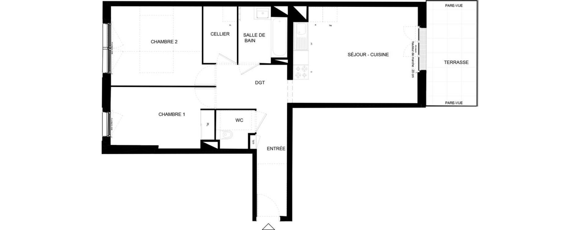 Appartement T3 de 66,52 m2 &agrave; Chamb&eacute;ry Vetrotex