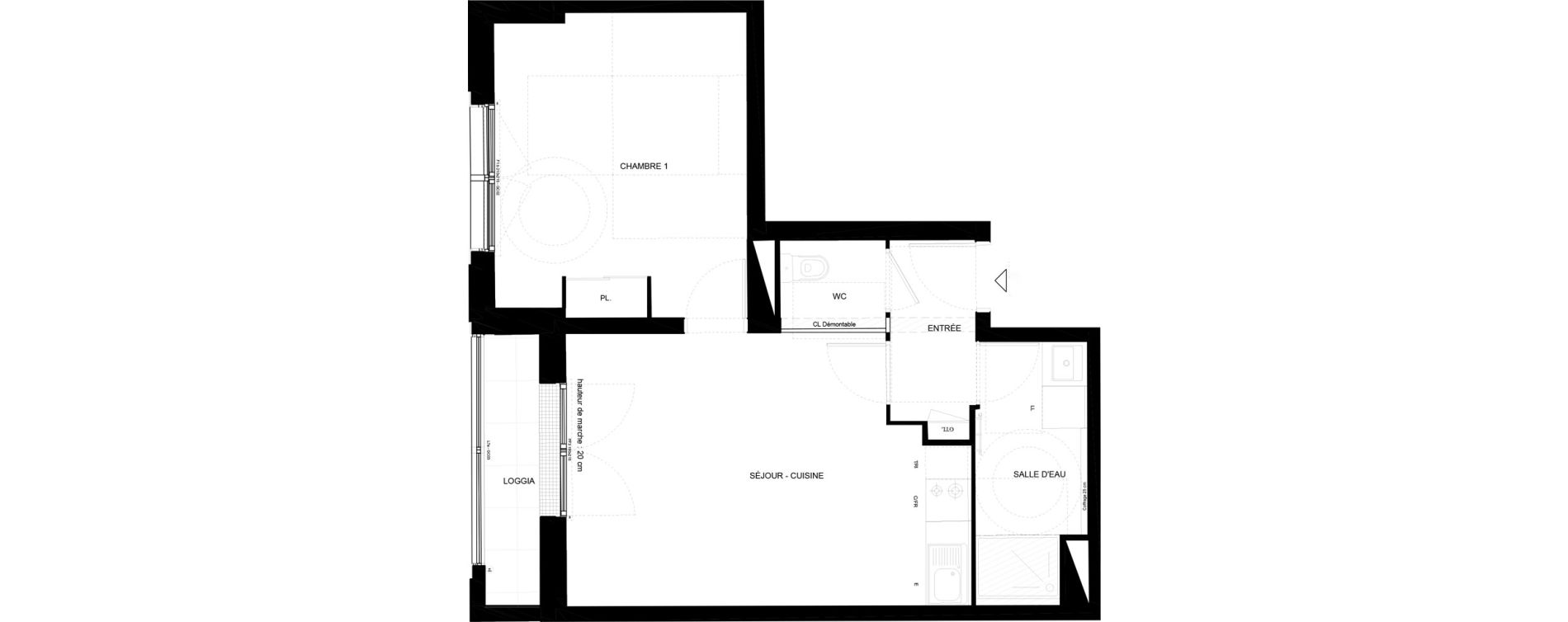 Appartement T2 de 46,28 m2 &agrave; Chamb&eacute;ry Vetrotex