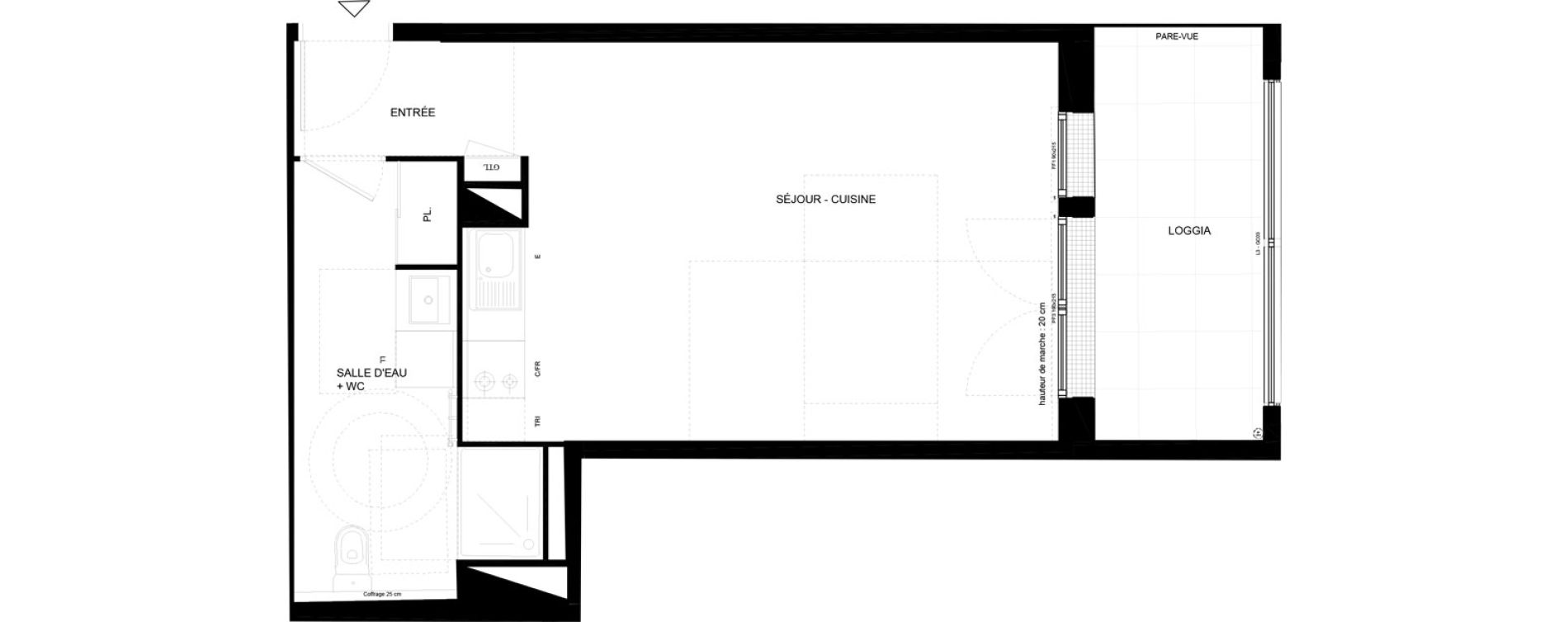 Appartement T1 de 37,14 m2 &agrave; Chamb&eacute;ry Vetrotex