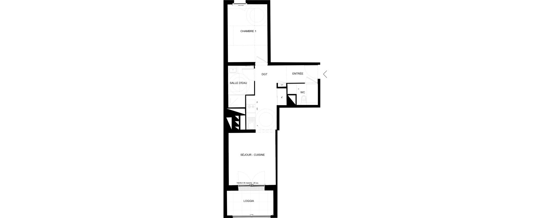 Appartement T2 de 45,08 m2 &agrave; Chamb&eacute;ry Vetrotex