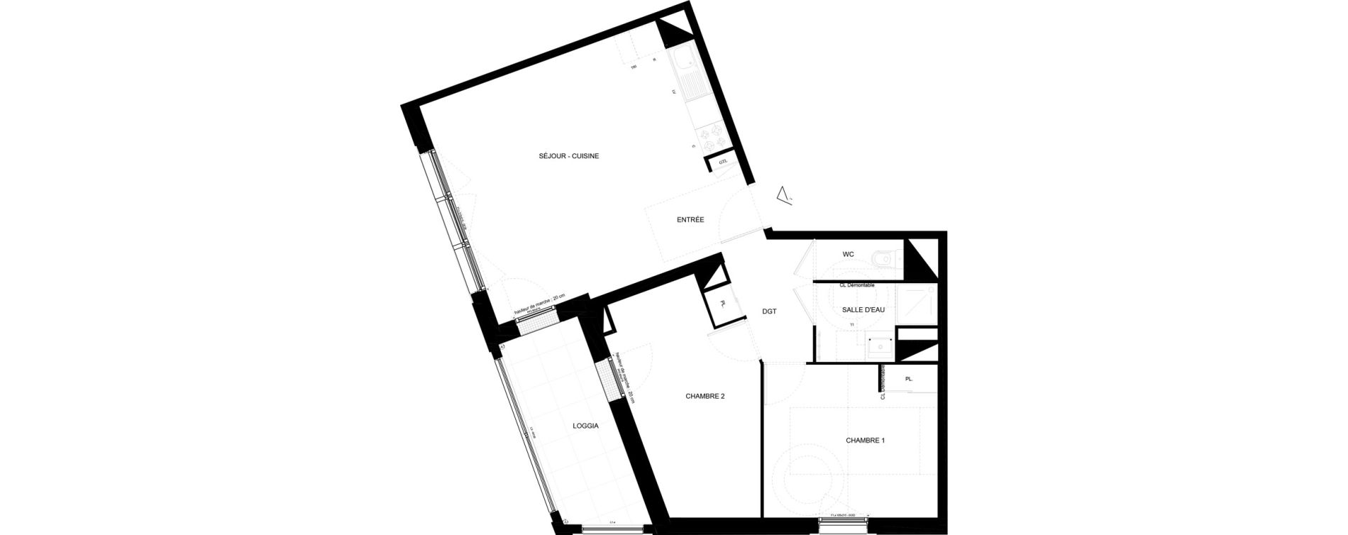 Appartement T3 de 62,54 m2 &agrave; Chamb&eacute;ry Vetrotex