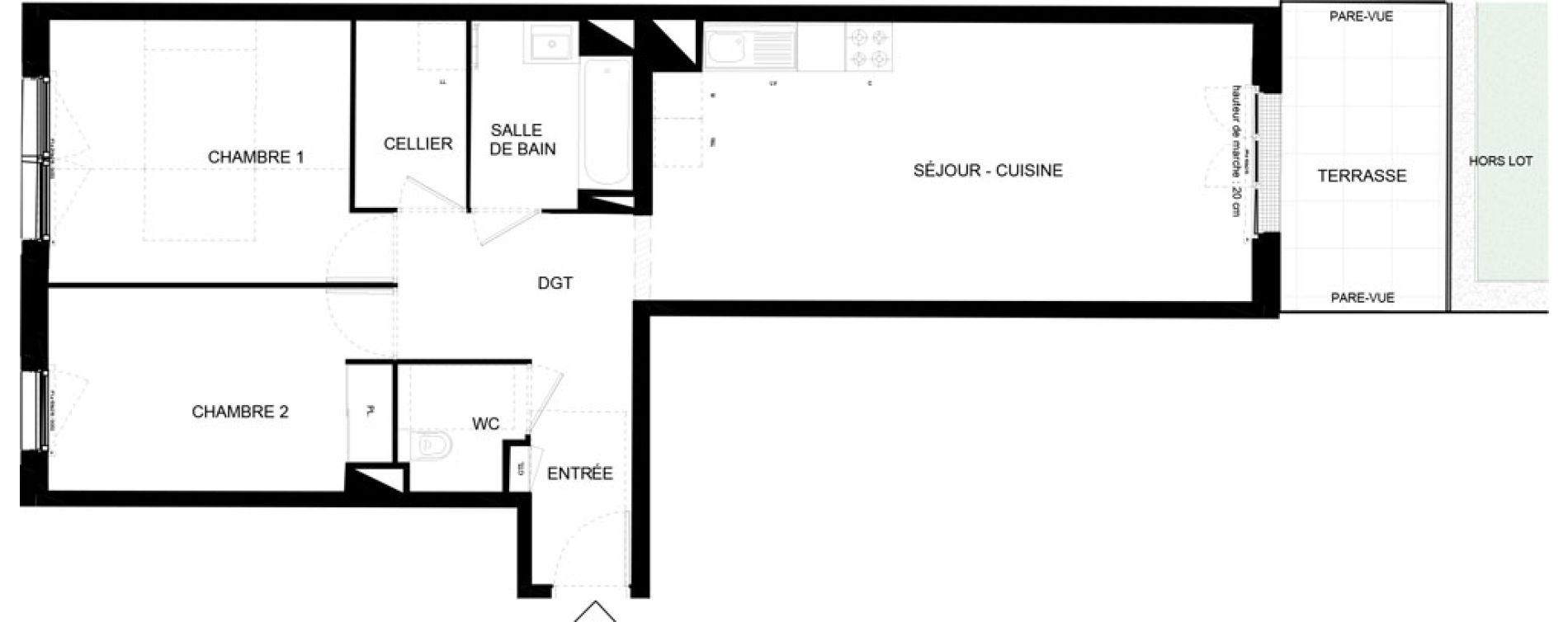 Appartement T3 de 70,59 m2 &agrave; Chamb&eacute;ry Vetrotex