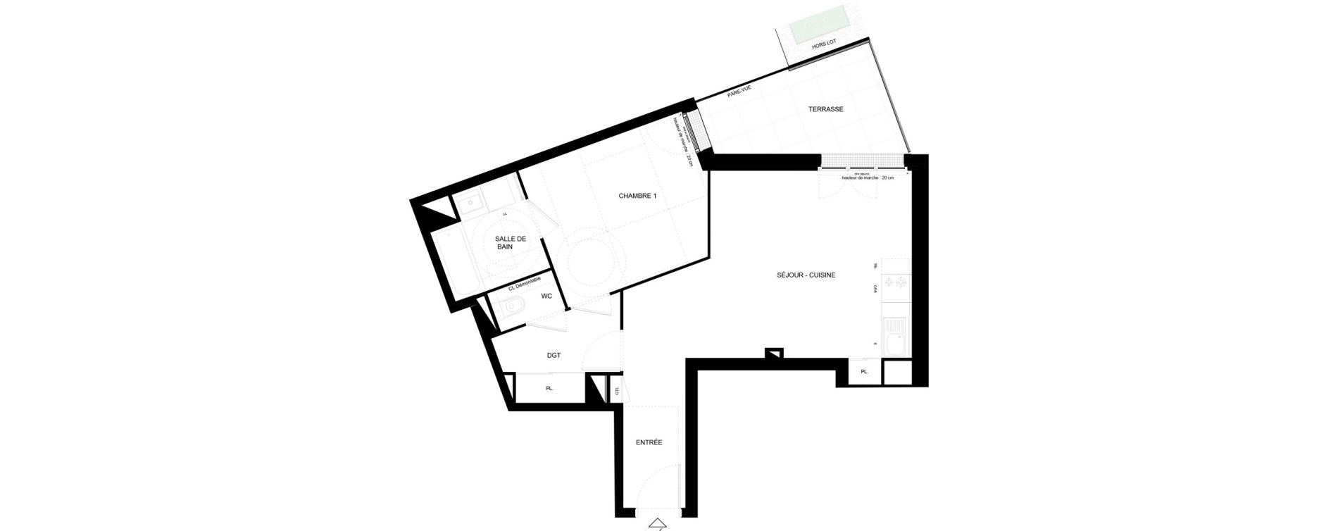 Appartement T2 de 47,71 m2 &agrave; Chamb&eacute;ry Vetrotex