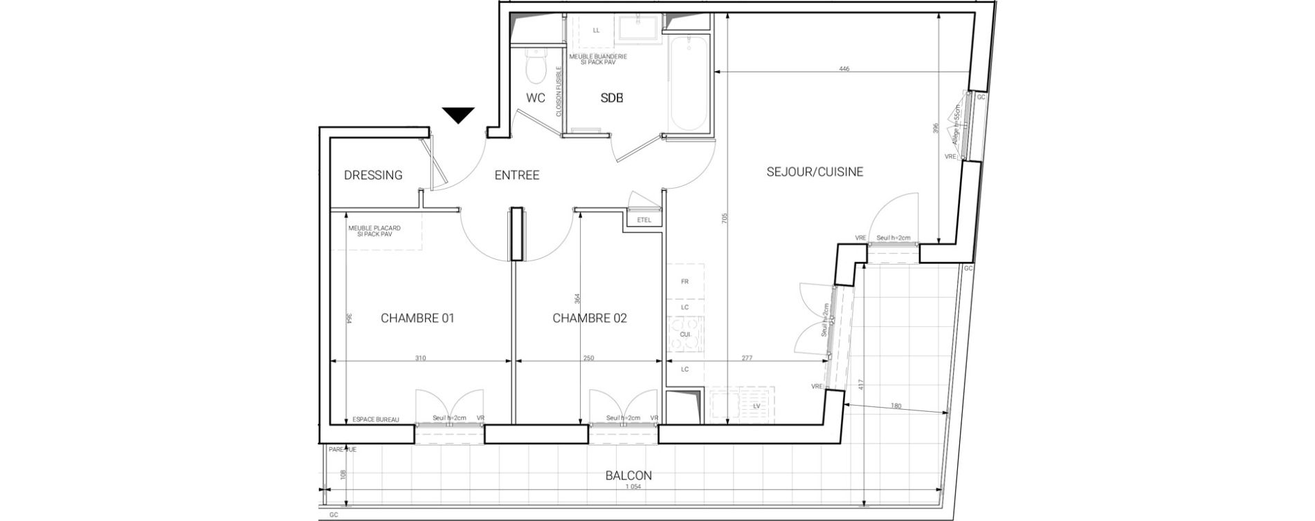 Appartement T3 de 59,75 m2 &agrave; Chamb&eacute;ry Bissy