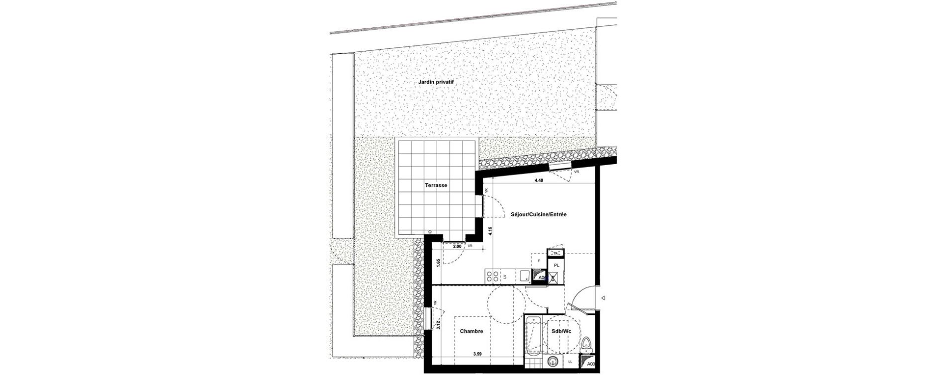 Appartement T2 de 41,65 m2 &agrave; Chamb&eacute;ry Les hauts de chambery