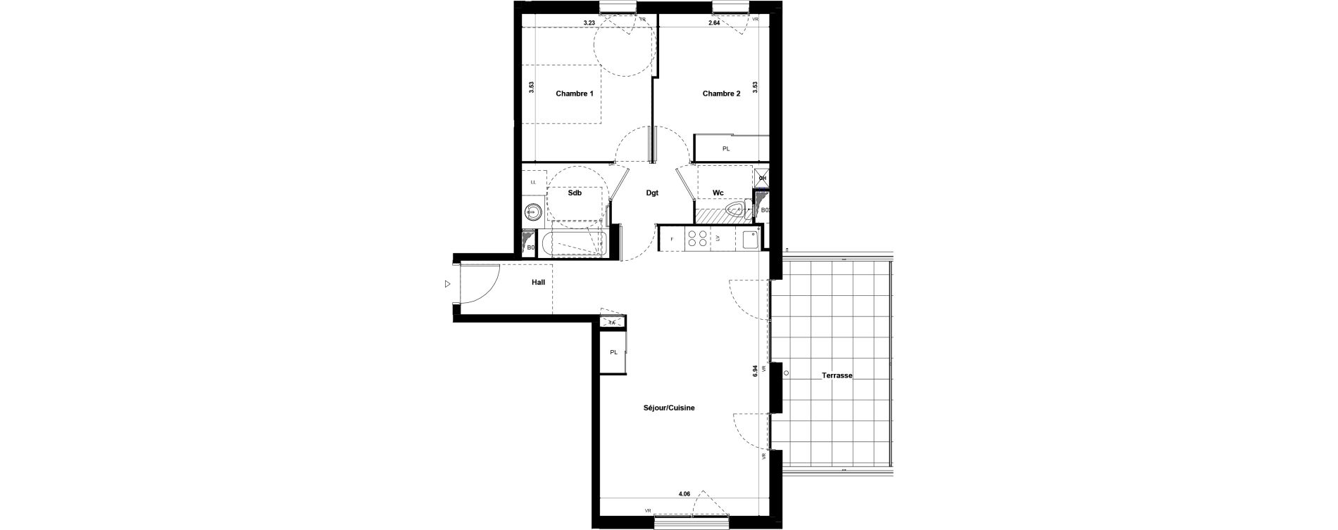 Appartement T3 de 61,92 m2 &agrave; Chamb&eacute;ry Les hauts de chambery