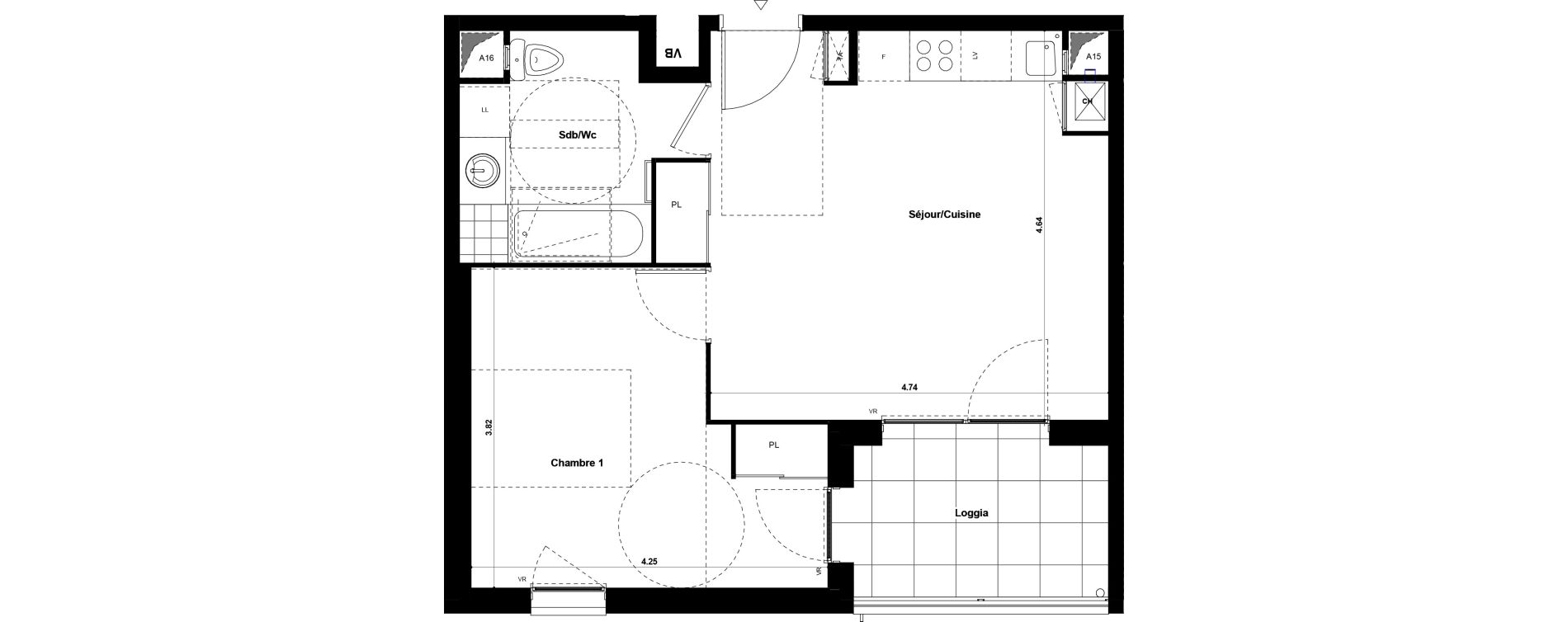 Appartement T2 de 42,09 m2 &agrave; Chamb&eacute;ry Les hauts de chambery