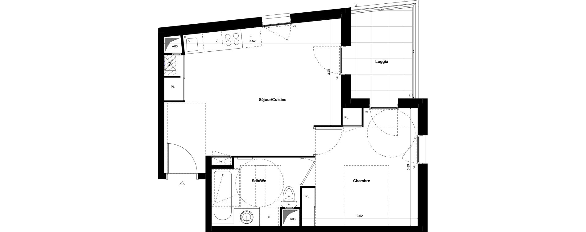 Appartement T2 de 39,14 m2 &agrave; Chamb&eacute;ry Les hauts de chambery